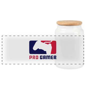 Pro Gamer - Boîte à biscuits avec couvercle en bois - blanc - Devant