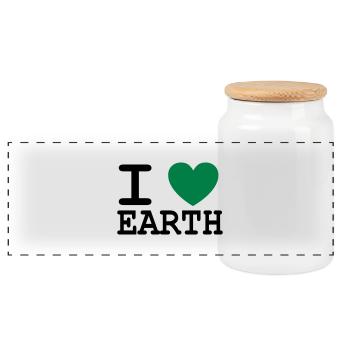 I *heart* earth - Panorama Keksdose mit Holzdeckel - Weiß - Vorne