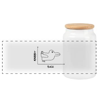 Duck'n Rabbit - Panorama Keksdose mit Holzdeckel - Weiß - Vorne