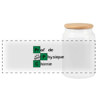 Elu prof de l'année - Physique Chimie - Boîte à biscuits avec couvercle en bois - blanc - Devant