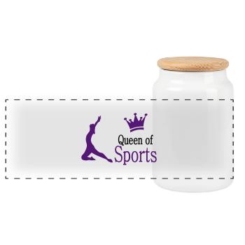 sports - Panoramic Cookie Jar with Wooden Lid - white - Front