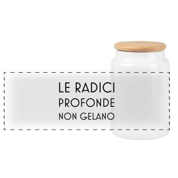 radici profonde non gelan - Panoramic Cookie Jar with Wooden Lid - white - Front