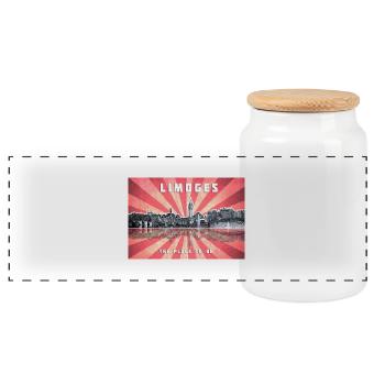 Limoges The-place-to-be Vue de la ville - Boîte à biscuits avec couvercle en bois - blanc - Devant