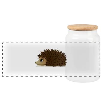 Hérisson - Boîte à biscuits avec couvercle en bois - blanc - Devant