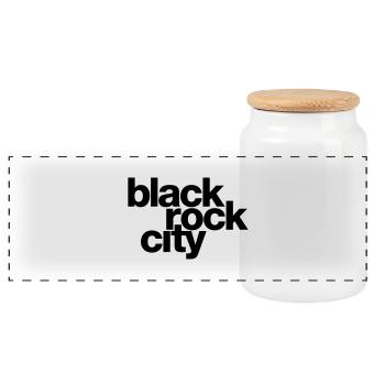 Black Rock City - Panorama Keksdose mit Holzdeckel - Weiß - Vorne