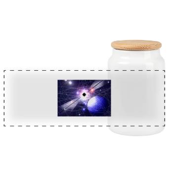 neutronstarandsnakeskinplanetjpg - Panorama Keksdose mit Holzdeckel - Weiß - Vorne