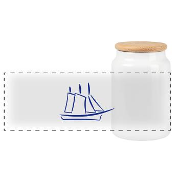 Segel Schiff T shirt /Segler Schiff Shirt Geschenk - Panorama Keksdose mit Holzdeckel - Weiß - Vorne