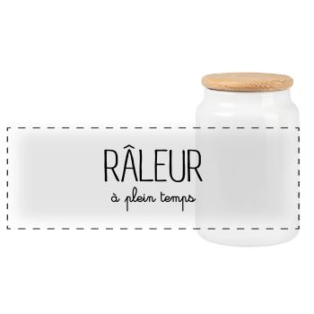 Râleur à Plein Temps - Boîte à biscuits avec couvercle en bois - blanc - Devant