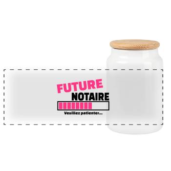 future notaire - Boîte à biscuits avec couvercle en bois - blanc - Devant