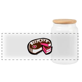beefcake - Panoramic Cookie Jar with Wooden Lid - white - Front