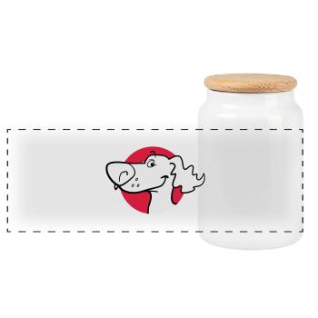 TIN - Boîte à biscuits avec couvercle en bois - blanc - Devant