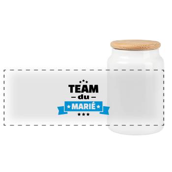 team du marié (vers.15) - Boîte à biscuits avec couvercle en bois - blanc - Devant