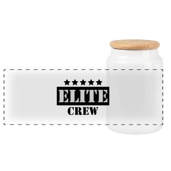 Elite crew - Panorama Keksdose mit Holzdeckel - Weiß - Vorne