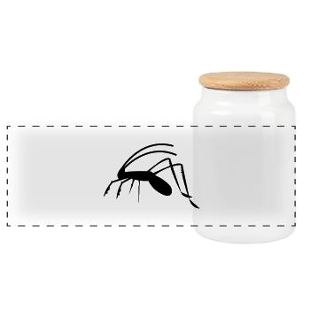 grasshopper weta cricket insect antennae creepy! - Panoramic Cookie Jar with Wooden Lid - white - Front