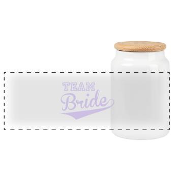 Team Bride 02 - Panoramic Cookie Jar with Wooden Lid - white - Front