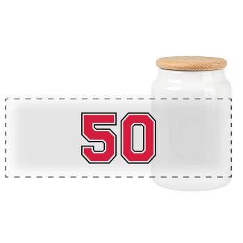 50__f2 - Panoramic Cookie Jar with Wooden Lid - white - Front