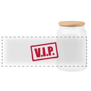 vip_stempel_r1 - Boîte à biscuits avec couvercle en bois - blanc - Devant