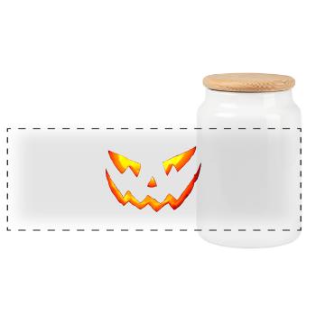 blood halloween horror - Panoramic Cookie Jar with Wooden Lid - white - Front