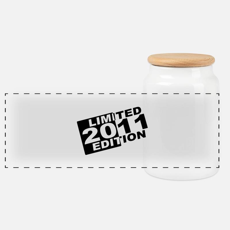 Jahr 2011 limited edition - Panorama Keksdose mit Holzdeckel - Weiß