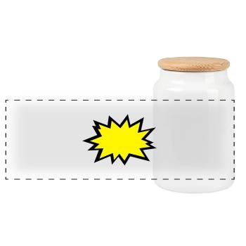 kapow - Boîte à biscuits avec couvercle en bois - blanc - Devant