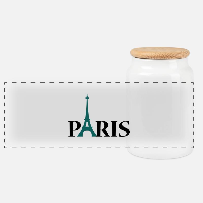 Paris Eiffeltoren / Eiffeltower / Tour Eiffel - Panorama Keksdose mit Holzdeckel - Weiß