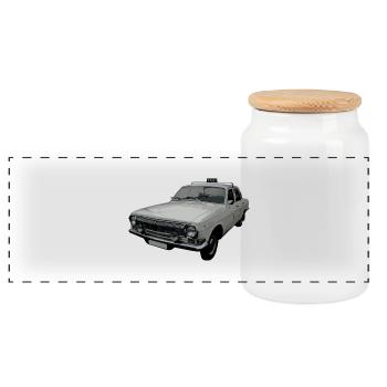 Wolga Taxi Wolga M24 - Panorama Keksdose mit Holzdeckel - Weiß - Vorne