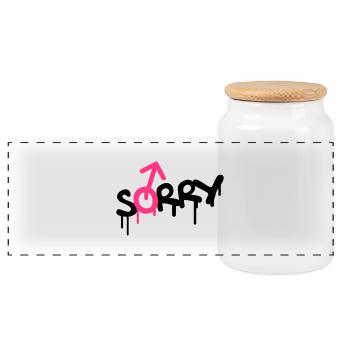Sorry Gay - Boîte à biscuits avec couvercle en bois - blanc - Devant