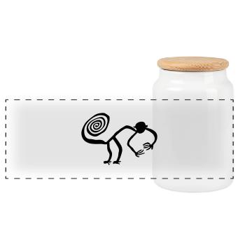 Nazca Monkey - Boîte à biscuits avec couvercle en bois - blanc - Devant