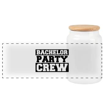 Bachelor Party Crew Design - Panorama Keksdose mit Holzdeckel - Weiß - Vorne