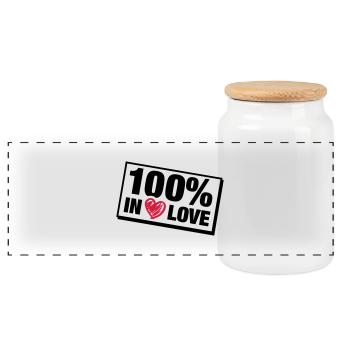 100_pro_in_love_tl2 - Boîte à biscuits avec couvercle en bois - blanc - Devant