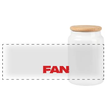 Fan - Panorama Keksdose mit Holzdeckel - Weiß - Vorne