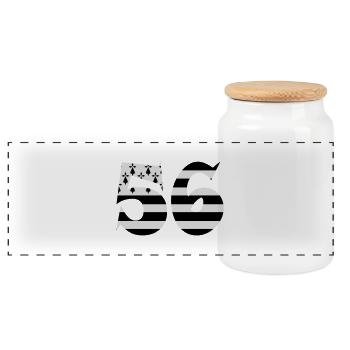56 Britain flag - Panoramic Cookie Jar with Wooden Lid - white - Front