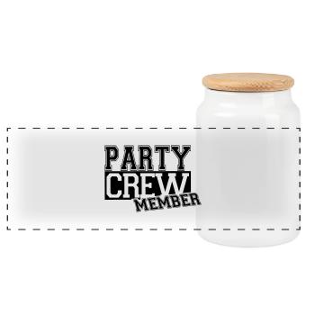 party crew - Panoramic Cookie Jar with Wooden Lid - white - Front