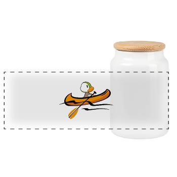 Canoe duck 2 - Panoramic Cookie Jar with Wooden Lid - white - Front