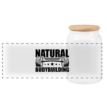 natural_bodybuilding_pi1 - Panorama Keksdose mit Holzdeckel - Weiß - Vorne