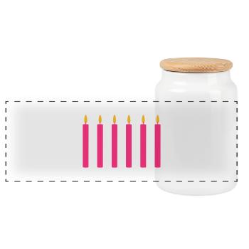 6 bougies / / six / / sixième anniversaire / / - Boîte à biscuits avec couvercle en bois - blanc - Devant