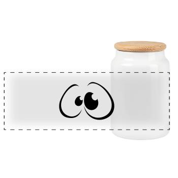 Eyes Design - Panorama Keksdose mit Holzdeckel - Weiß - Vorne