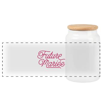 Future mariée evjf - Boîte à biscuits avec couvercle en bois - blanc - Devant