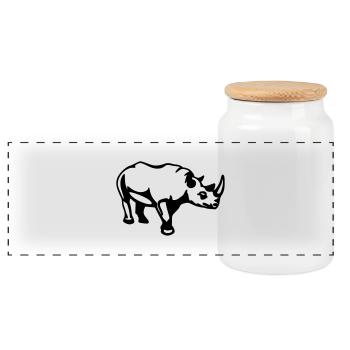 nashorn - Panorama Keksdose mit Holzdeckel - Weiß - Vorne
