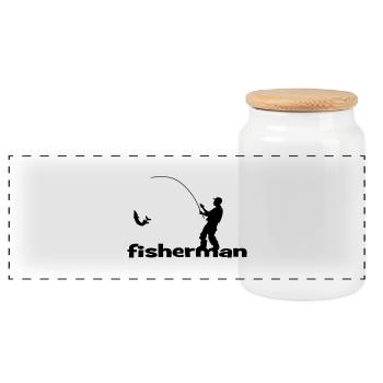 Fisherman - Panorama Keksdose mit Holzdeckel - Weiß - Vorne
