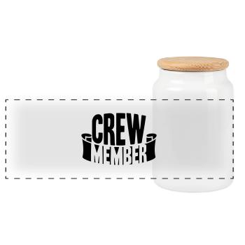 Cool Crew Member Banner Logo - Boîte à biscuits avec couvercle en bois - blanc - Devant
