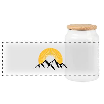 Belles montagnes avec soleil - Boîte à biscuits avec couvercle en bois - blanc - Devant