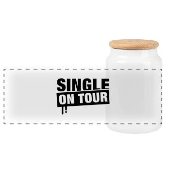 single_on_tour_f1 - Panorama Keksdose mit Holzdeckel - Weiß - Vorne