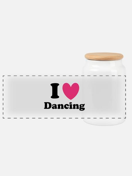 Dancing - Panorama Keksdose mit Holzdeckel - Weiß