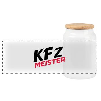kfz_meister2 - Panorama Keksdose mit Holzdeckel - Weiß - Vorne