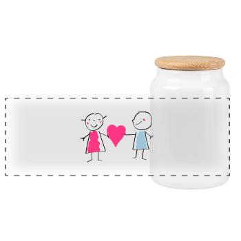 Amour / Saint Valentin / Coeur / Bébé / Love - Boîte à biscuits avec couvercle en bois - blanc - Devant