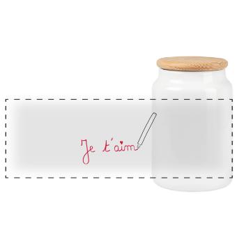 Love / Amour / Liebe Valentine's Day Valentinstag - Panoramic Cookie Jar with Wooden Lid - white - Front