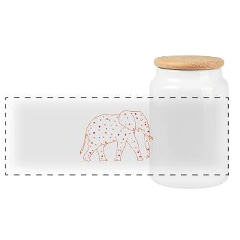 Elephant Afrique 3 - Boîte à biscuits avec couvercle en bois - blanc - Devant