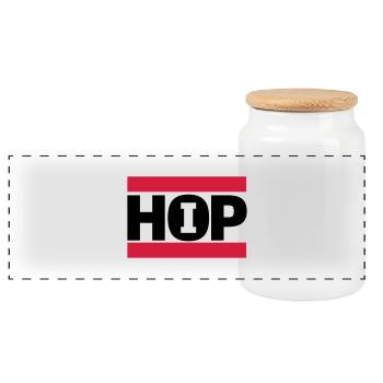 hip hop - Panorama Keksdose mit Holzdeckel - Weiß - Vorne