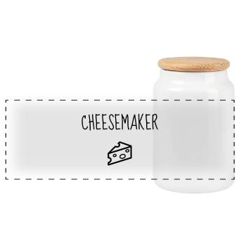 Fromager / Fromage / Travail / Métier / Job - Boîte à biscuits avec couvercle en bois - blanc - Devant